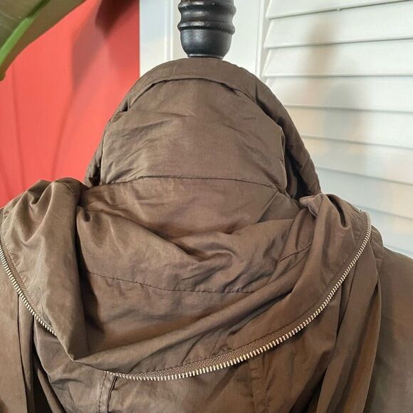 ZARA BASIC | olive green utility jacket with removable hood S - Picture 11 of 16